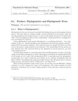 Phylogenetics and Phylogenetic Trees