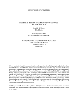 The Global History of Corporate Governance &ndash; An Introduction