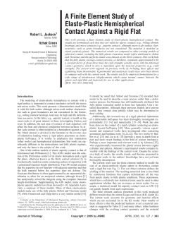 A Finite Element Study of Elasto-Plastic Hemispherical Contact