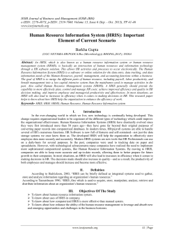 Human Resource Information System (HRIS): Important Element of