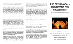 DUA AFTER SALAAH, INDIVIDUALLY AND COLLECTIVELY