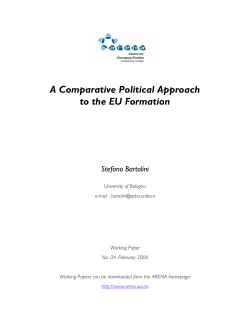 A Comparative Political Approach to the EU Formation Stefano