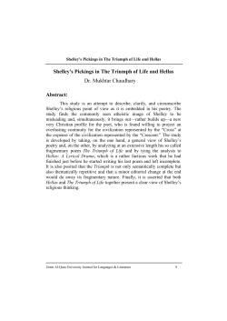 Shelley`s Pickings in The Triumph of Life and Hellas Dr. Mukhtar