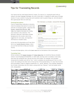 Tips for Translating Records