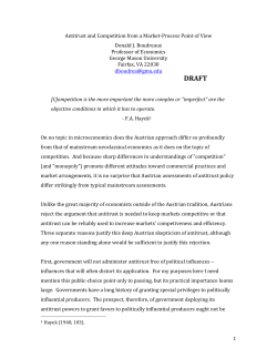 1 Antitrust and Competition from a Market
