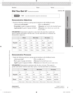 7 Demonstrative Adjectives Demonstrative Pronouns