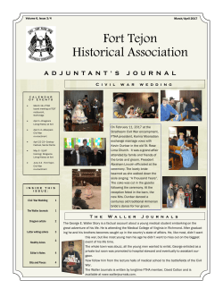 A.J. Newsletter - Fort Tejon Historical Association