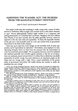 Amending the Wagner Act - Duke Law Scholarship Repository