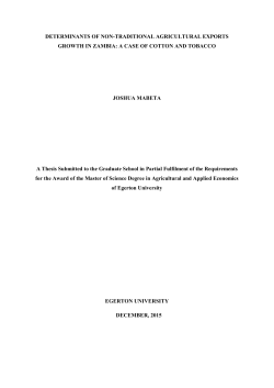 Determinants of Non-Traditional Agricultural