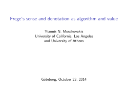 Frege`s sense and denotation as algorithm and value