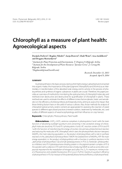 Chlorophyll as a measure of plant health: Agroecological