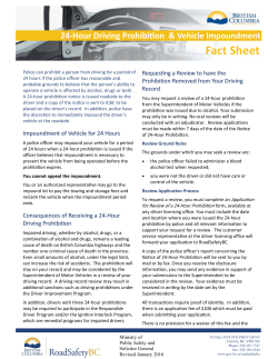 24-hour Prohibition - Province of British Columbia
