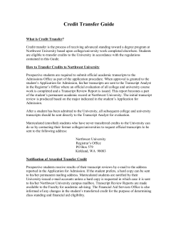 Credit Transfer Guide - Northwest University