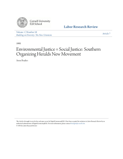 Environmental Justice = Social Justice: Southern Organizing