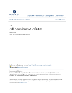 Fifth Amendment: A Definition - Digital Commons @ George Fox