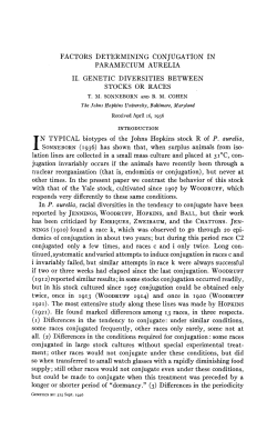 FACTORS DETERMINING CONJUGATION IN PARAMECIUM