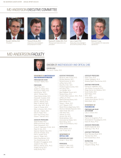 MD AnDeRSon fACulty - MD Anderson Cancer Center
