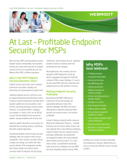 At Last &ndash; Profitable Endpoint Security for MSPs