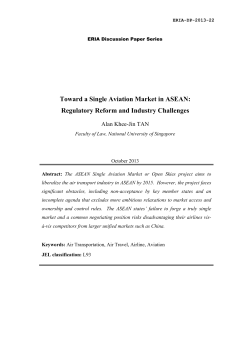 Toward a Single Aviation Market in ASEAN