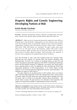 Property Rights and Genetic Engineering