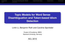 Topic Models for Word Sense Disambiguation and Token