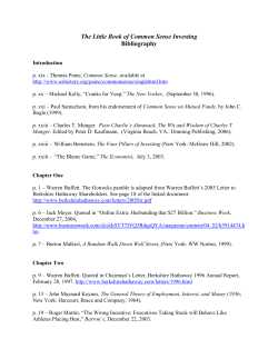 The Little Book of Common Sense Investing Bibliography