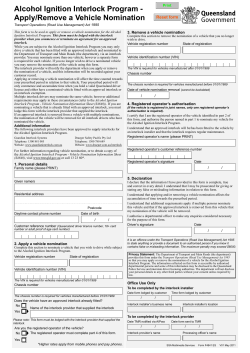 Alcohol Ignition Interlock Program - Apply/Remove