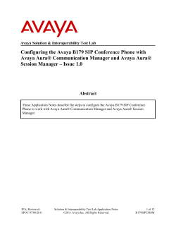 Configuring the Avaya B179 SIP Conference Phone with Avaya