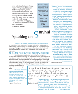Speaking on Survival - Sakhi for South Asian Women