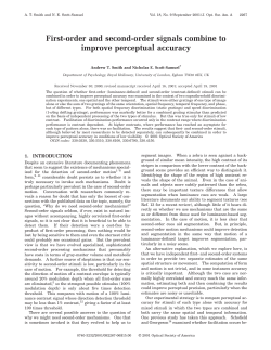 First-order and second-order signals combine to improve perceptual