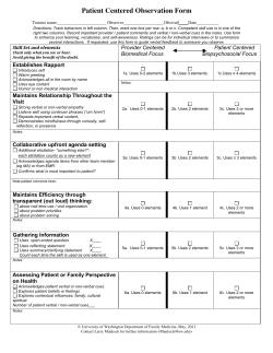 Patient Centered Observation Form