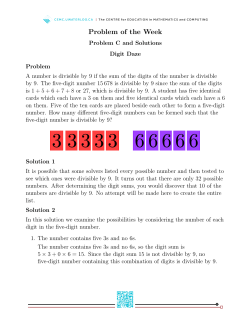 Problem of the Week