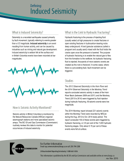 Induced Seismicity - BC Oil and Gas Commission