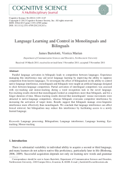 Language Learning and Control in Monolinguals and Bilinguals