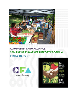 COMMUNITY FARM ALLIANCE 2014 FARMERS MARKET