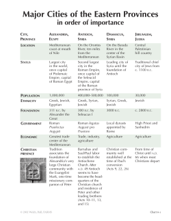 Major Cities of the Eastern Provinces