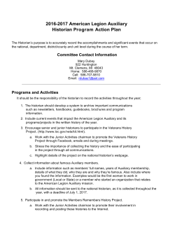 Historian 2016-2017 Guide - The American Legion Auxiliary