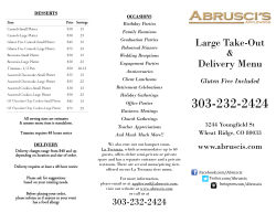 Catering Menu