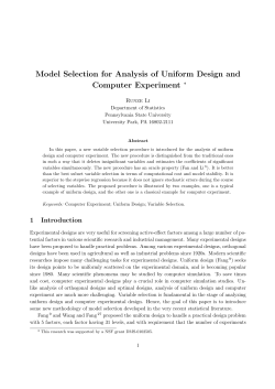 Model Selection for Analysis of Uniform Design and Computer