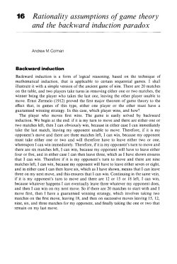 Rationality assumptions of game theory and the backward induction