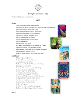 Reading List 2017: Classes 4 and 5 English
