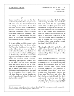 A Sermon on Matt. 20:17-28