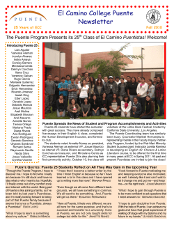 Puente Project Program Newsletter