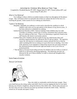 Activities for Children who Walk on their Toes