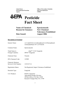 US EPA - Pesticides - Fact Sheet for Epoxiconazole