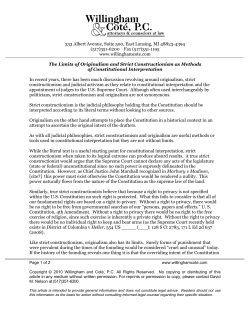 The Limits of Originalism and Strict Constructionism