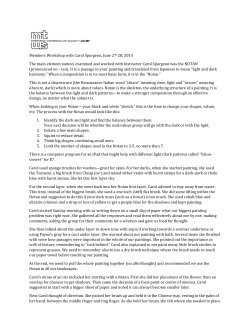 2015 Report on Members Workshop by Jacqueline Mercenier