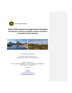 Policy Shifts toward an Energy System Transition