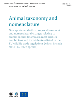 Animal taxonomy and nomenclature