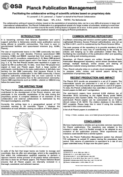 Planck Publication Management - Cosmos